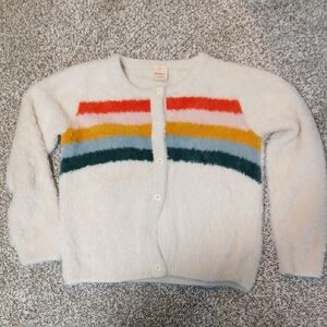 Hanna Andersson 130cm 8 Rainbow Striped Sweater Button Up Kids